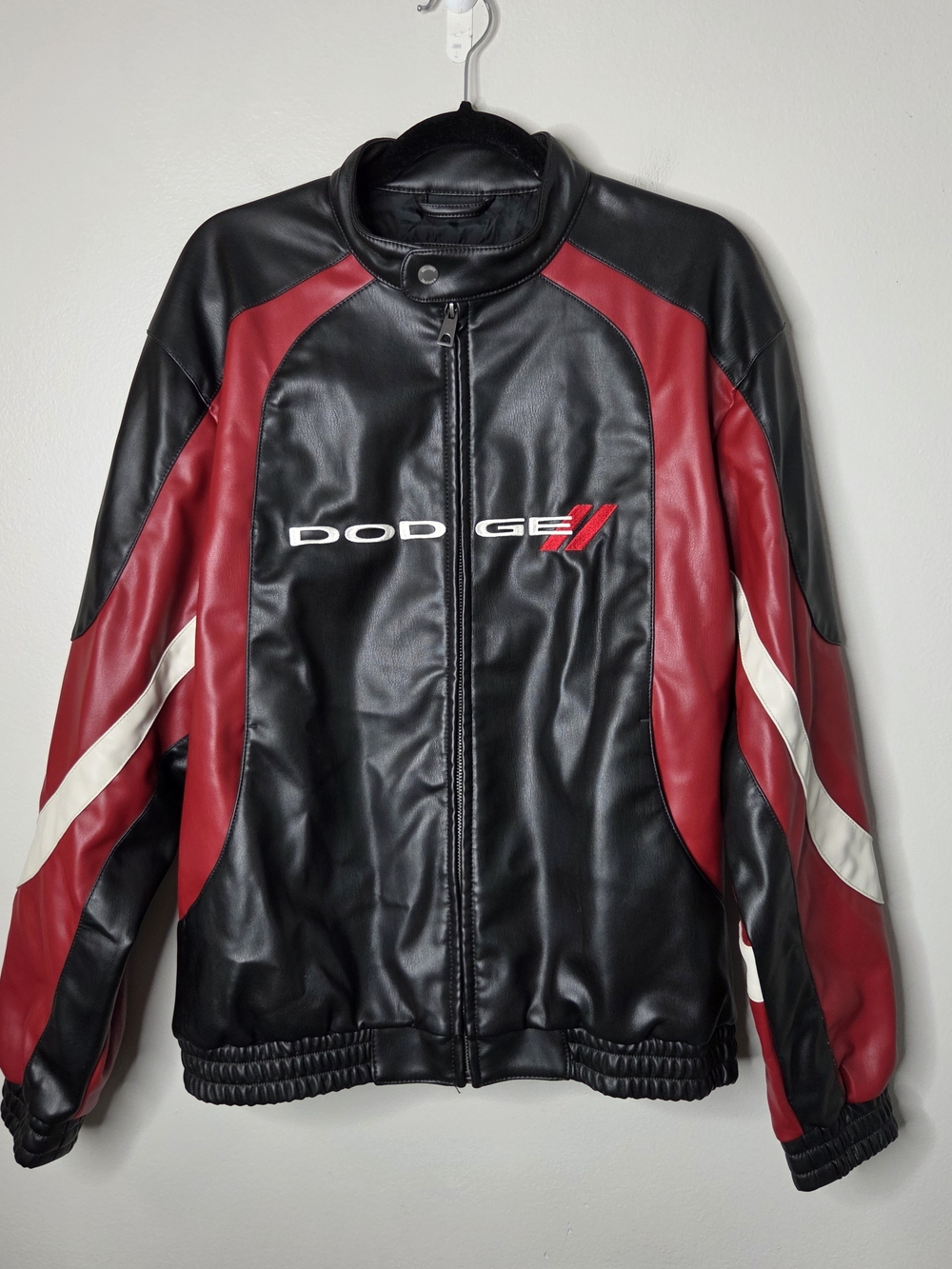 Hollister Dodge Faux Leather Zip Front Bomber Jacket